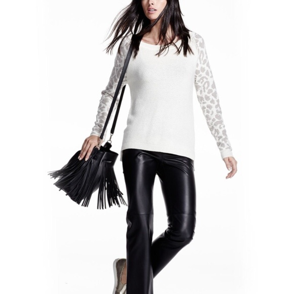 French Connection Leopard Waffle sweater. BNWT!